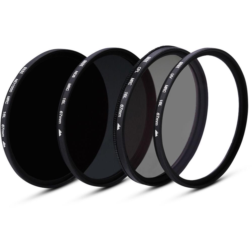 Gobe 55mm Essentials 2Peak UV, Circular Polarizer, ND8, and ND1000 Filter Kit