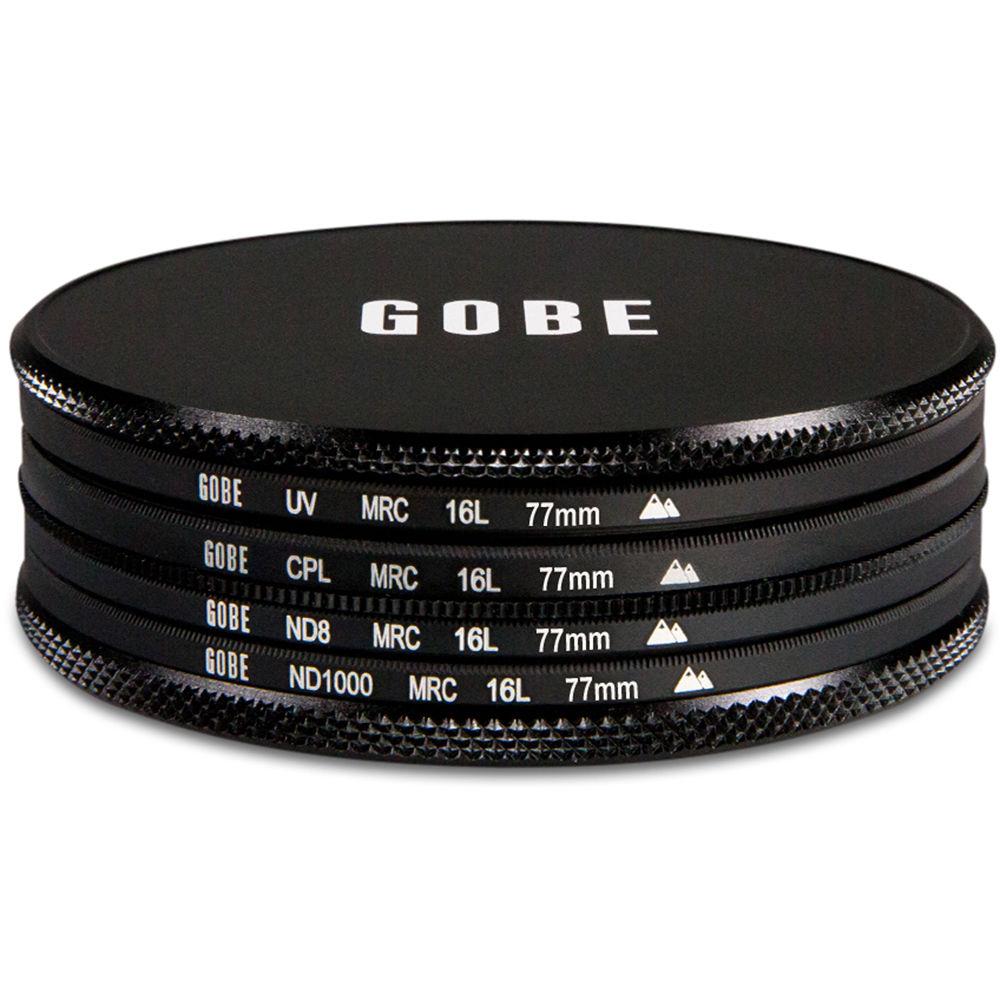 Gobe 77mm Essentials 2Peak UV, Circular Polarizer, ND8, and ND1000 Filter Kit