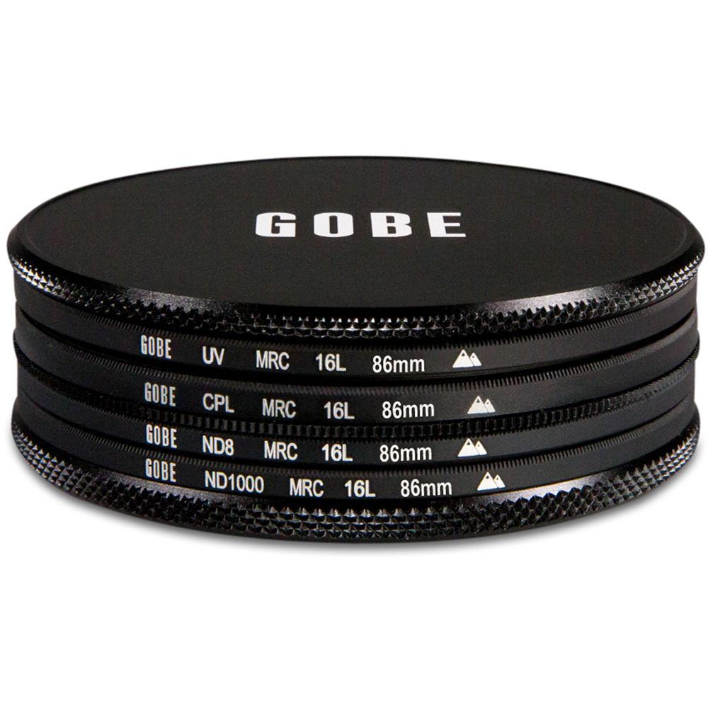 Gobe 86mm Essentials 2Peak UV, Circular Polarizer, ND8, and ND1000 Filter Kit