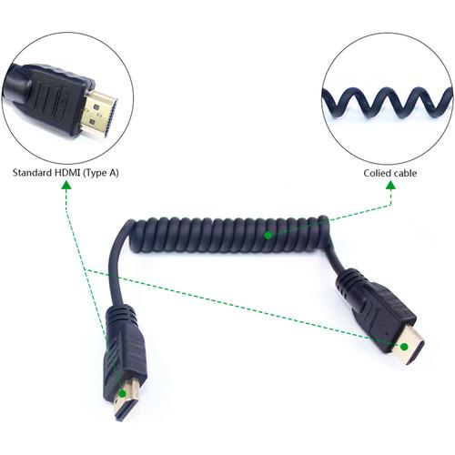 LanParte HDMI 2.0 Type-A Coiled Cable
