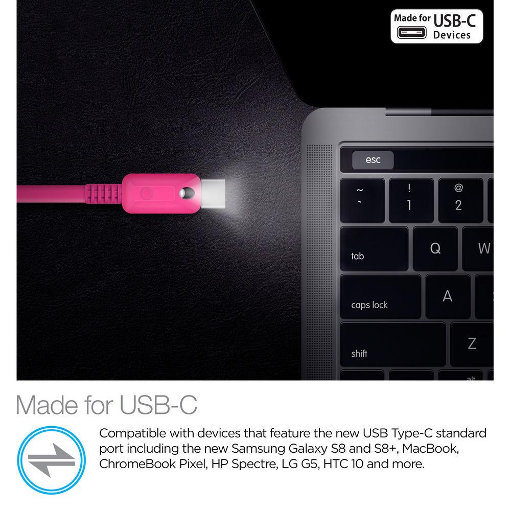 Naztech USB Type-C to Type-A Charge Sync Cable with LED Light