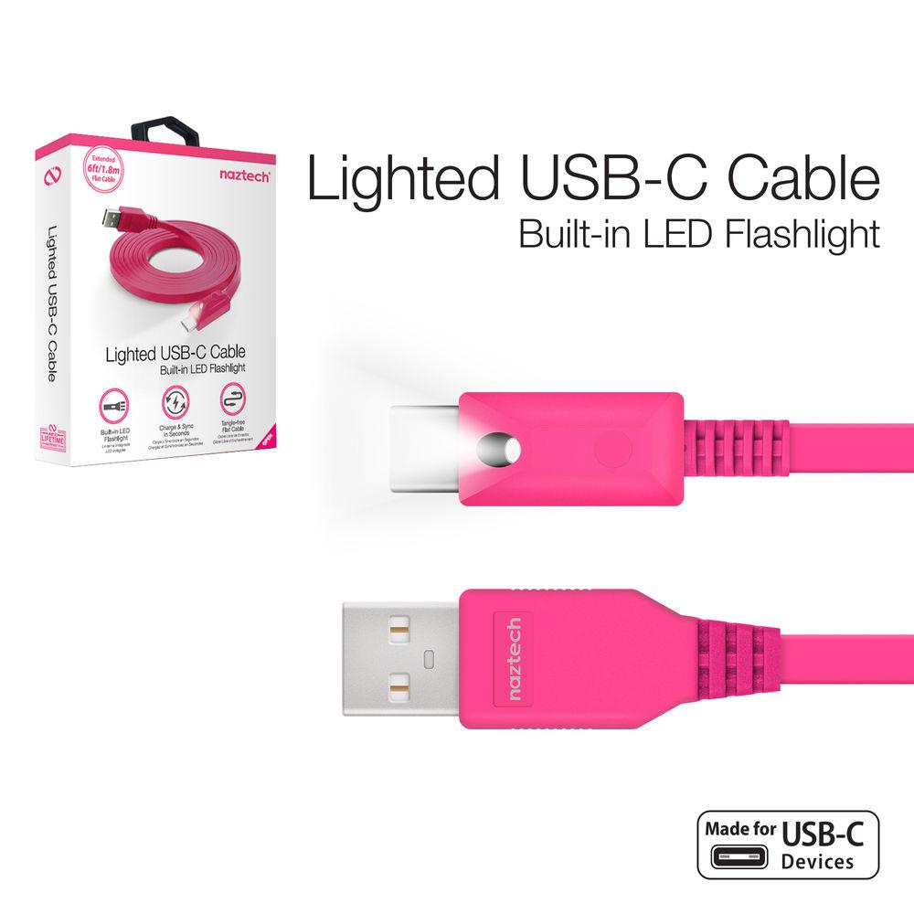 Naztech USB Type-C to Type-A Charge Sync Cable with LED Light
