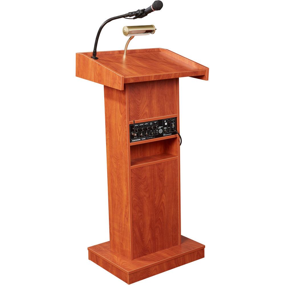 Oklahoma Sound The Orator Lectern with Rechargeable Battery & Tie Clip Wireless Lavalier Mic