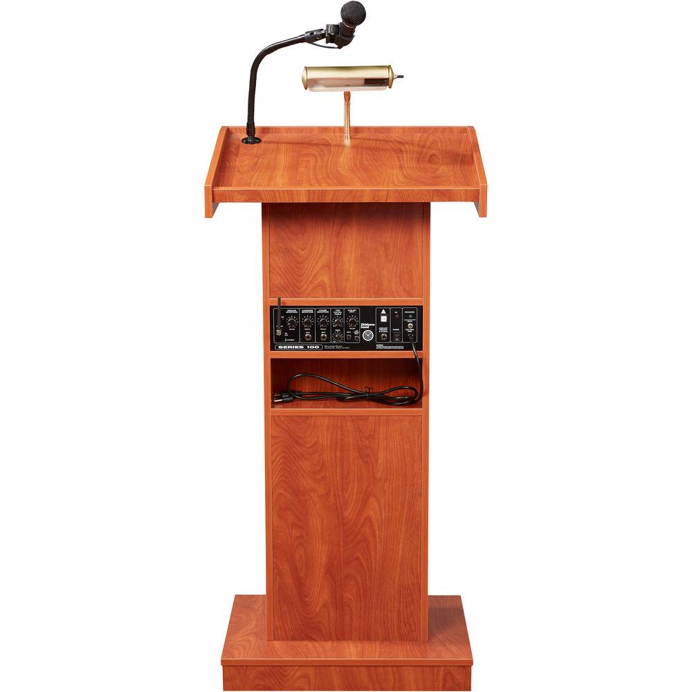 Oklahoma Sound The Orator Lectern with Rechargeable Battery & Tie Clip Wireless Lavalier Mic