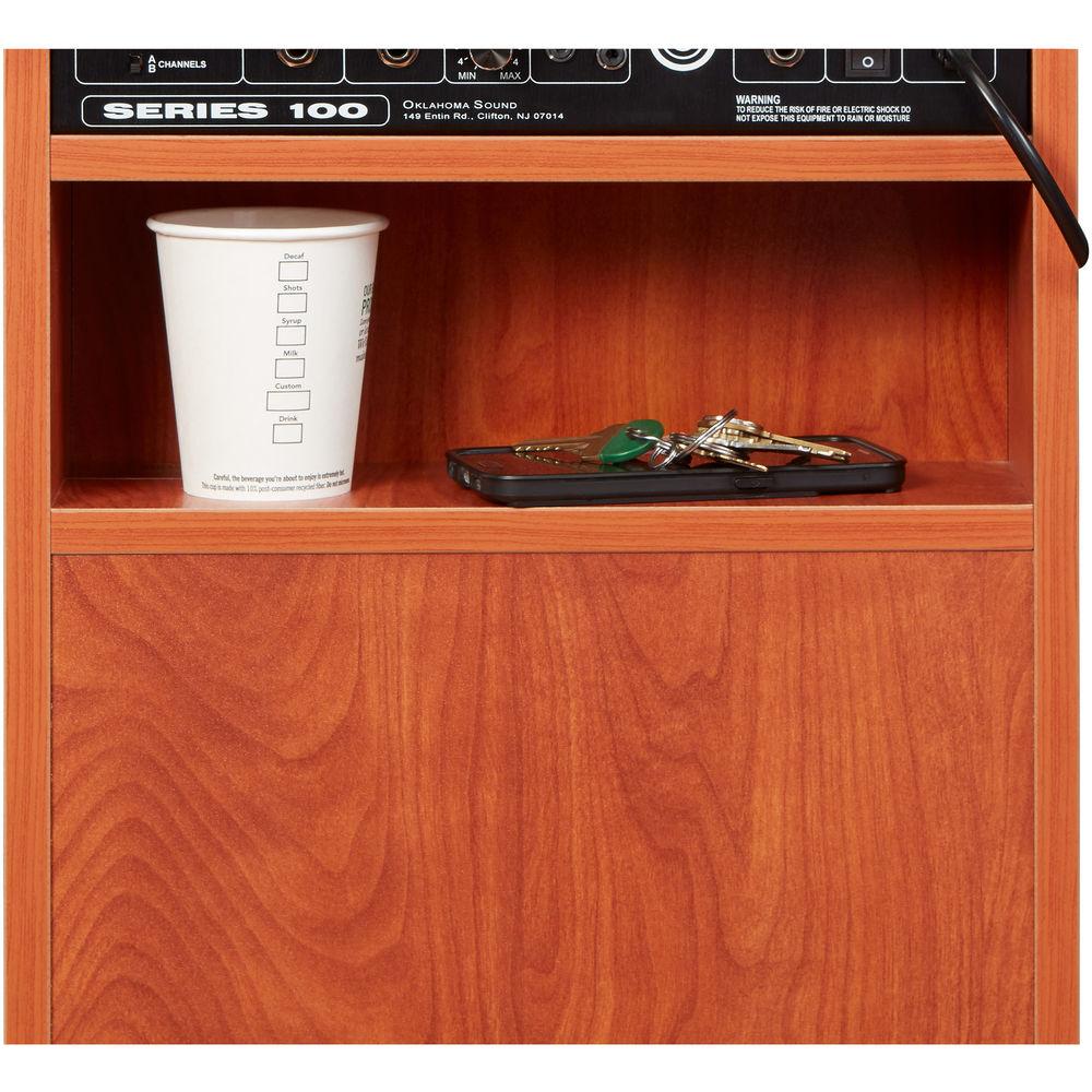 Oklahoma Sound The Orator Lectern with Rechargeable Battery & Tie Clip Wireless Lavalier Mic