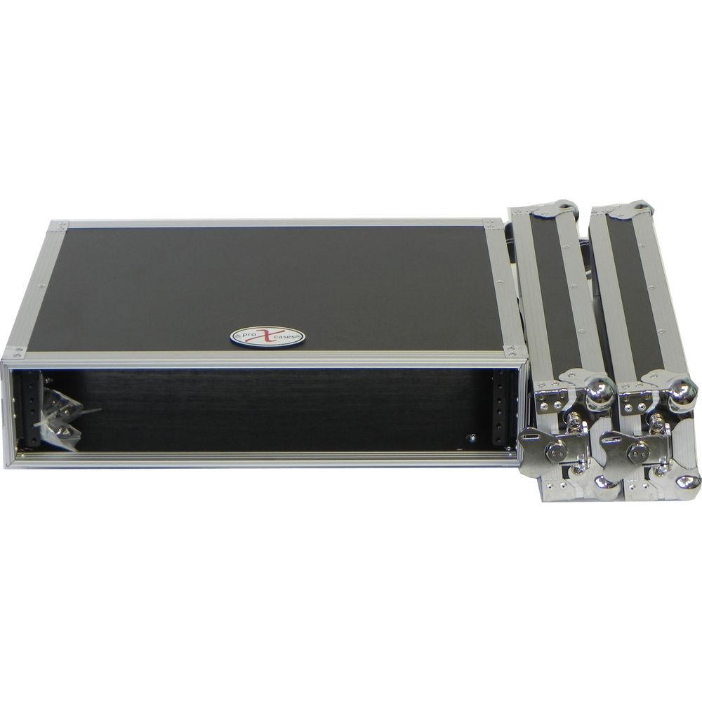 ProX X-2UE Deluxe Effects Rack with Handles, 14" Deep