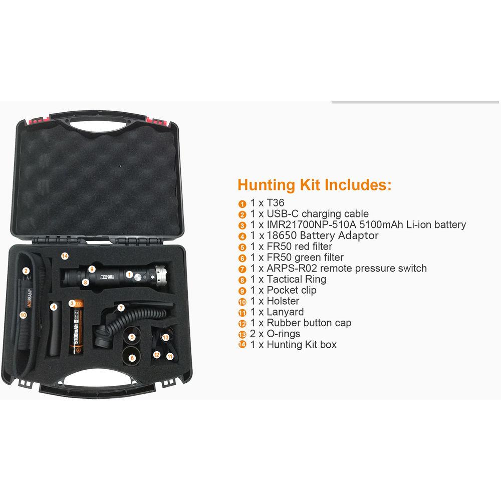 Acebeam T36 Rechargeable LED Flashlight Hunting Kit
