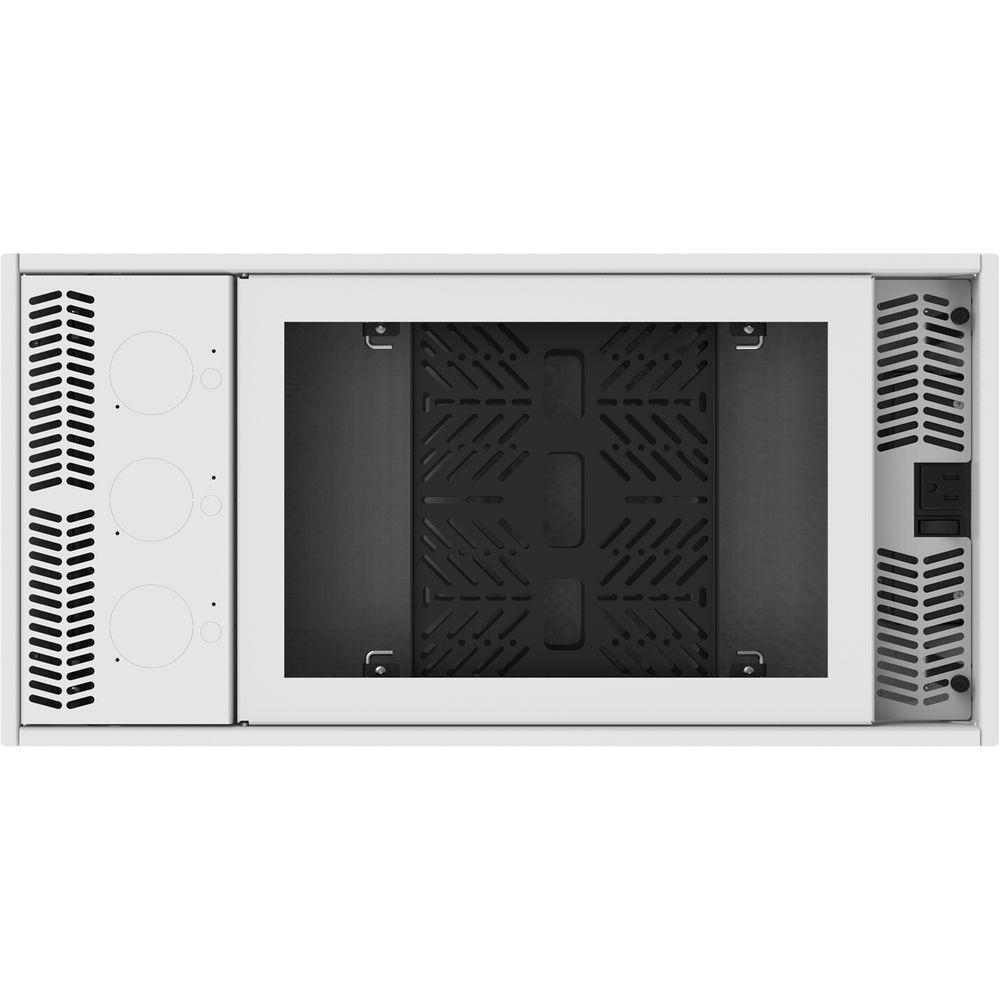 Atlas Sound 1x2 CeilingMount Rack 2R, 1 2Wide Ambitilt Shelf Integrated Switched PWRPK with Projector Pole Mount