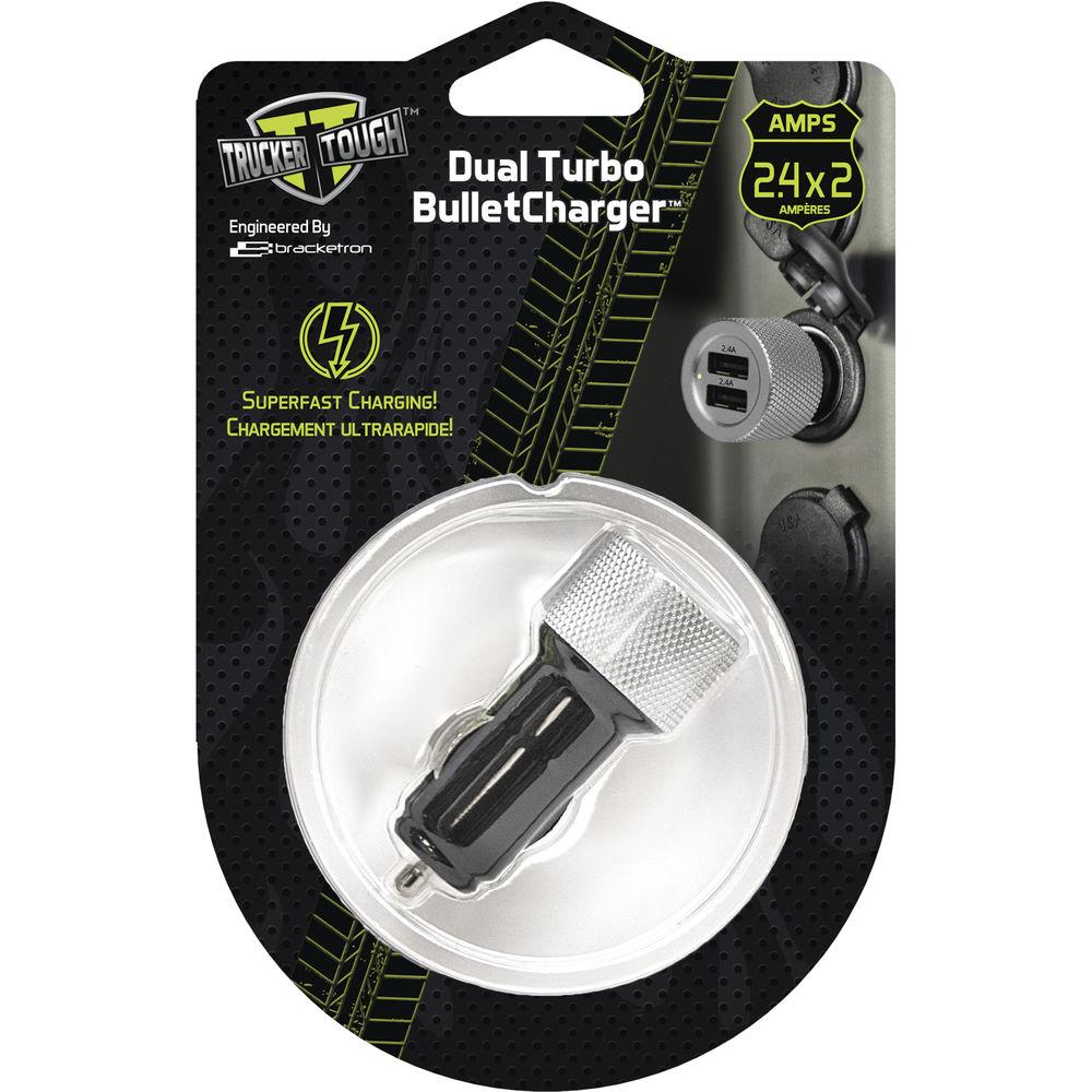 Bracketron Dual Turbo EZChargeBullet USB Dashboard Charger for Select Smartphones and Portable Devices