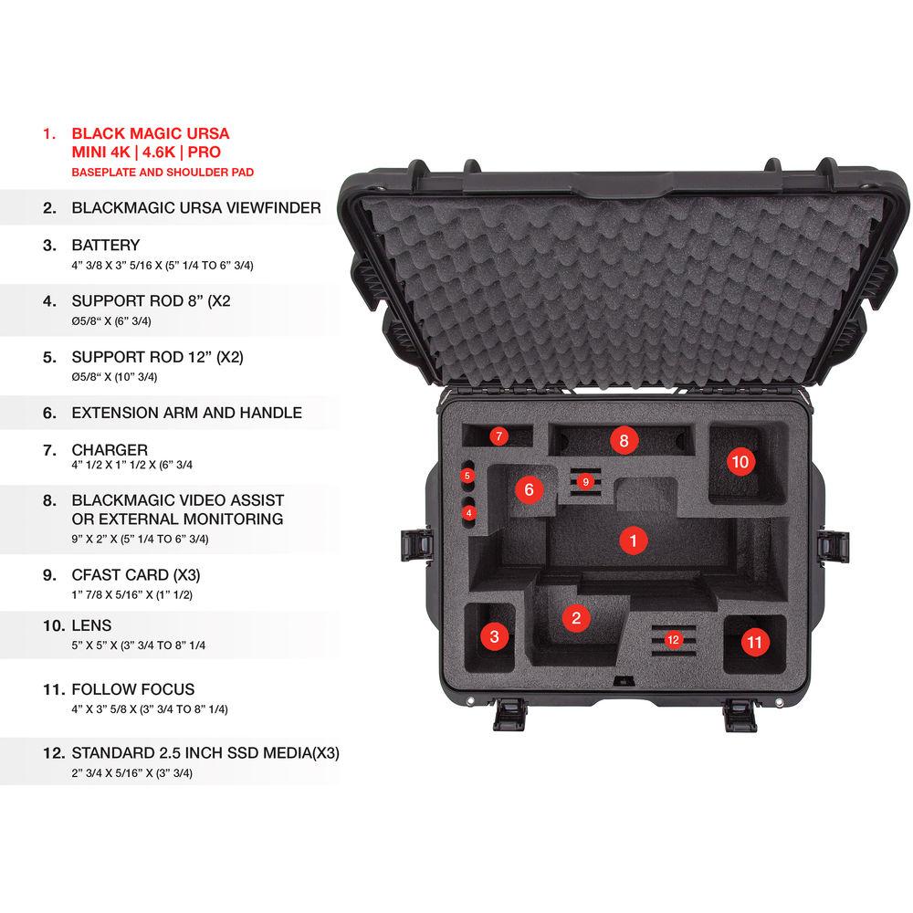 Nanuk 960 Waterproof Hard Case with Wheels for Black Magic URSA