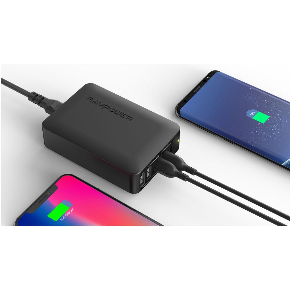 RAVPower 60W 5-Port USB Type-A Wall Charger with USB Type-C PD
