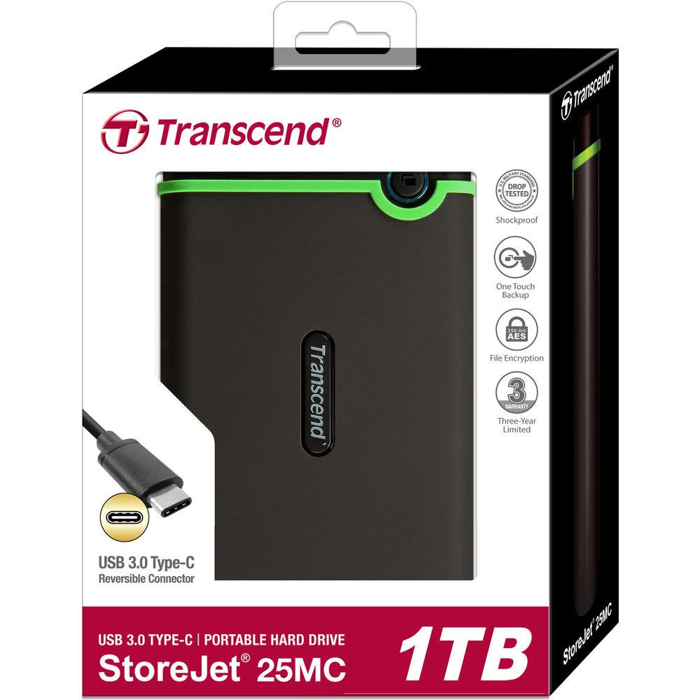 Transcend 1TB StoreJet 25MC USB 3.0 Type-C External Hard Drive