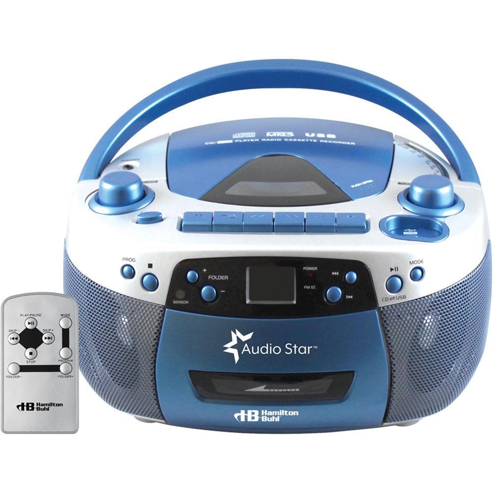 HamiltonBuhl AudioStar OPTIMA 6-Station Listening Center with USB CD Cassette Radio, CD Tape-to-MP3 Converter & 6 Personal Headphones