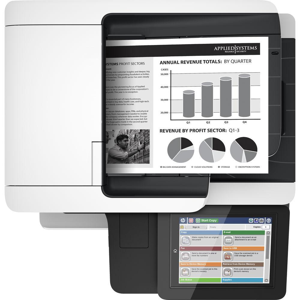 HP LaserJet Enterprise Flow M527z All-in-One Monochrome Laser Printer