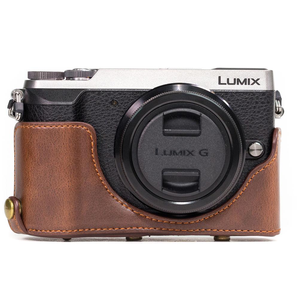 MegaGear MG997 Ever Ready Leather Case with Bottom Opening for LUMIX GX85 14-140mm