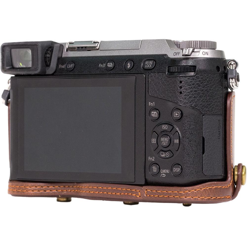 MegaGear MG997 Ever Ready Leather Case with Bottom Opening for LUMIX GX85 14-140mm
