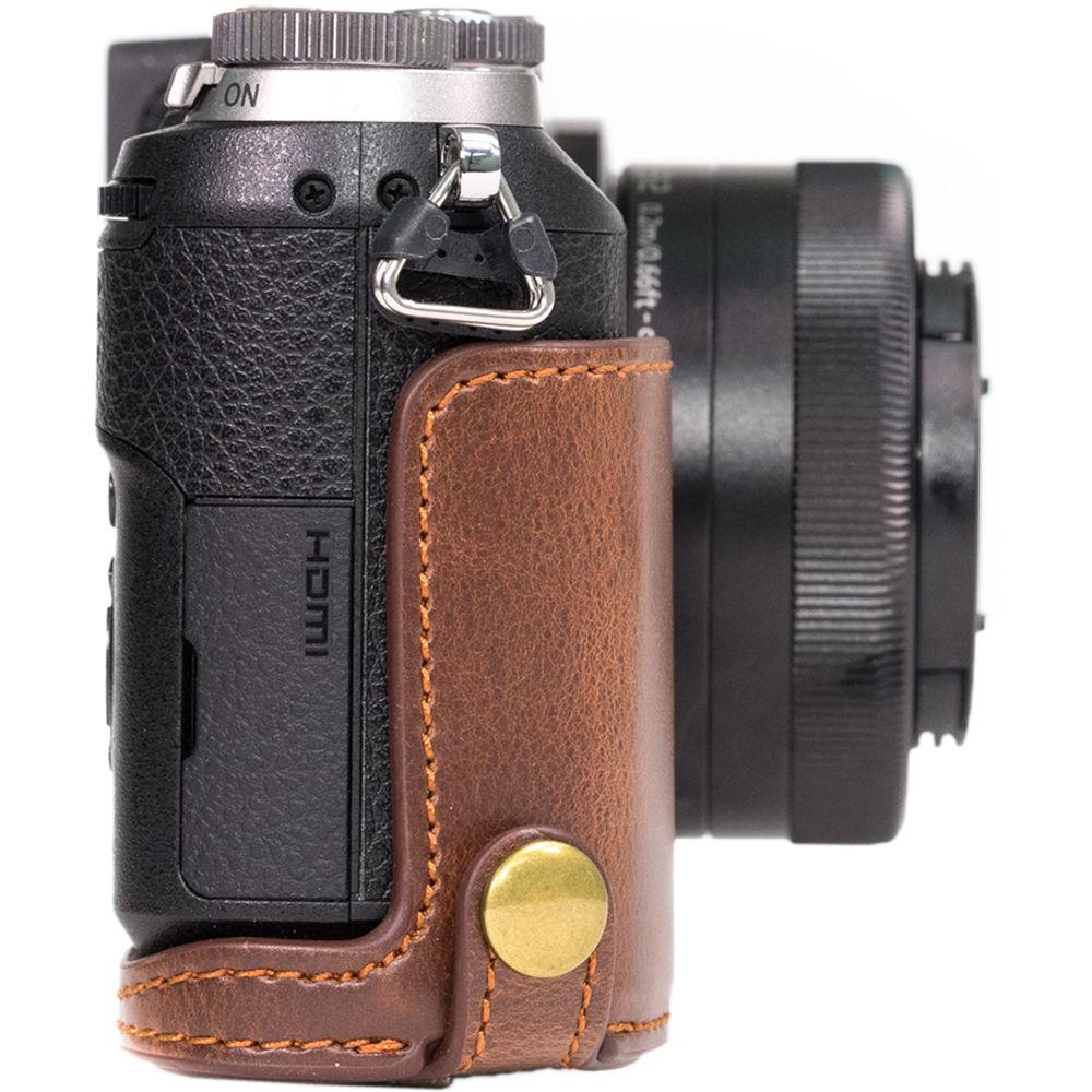 MegaGear MG997 Ever Ready Leather Case with Bottom Opening for LUMIX GX85 14-140mm