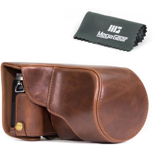 MegaGear MG997 Ever Ready Leather Case with Bottom Opening for LUMIX GX85 14-140mm