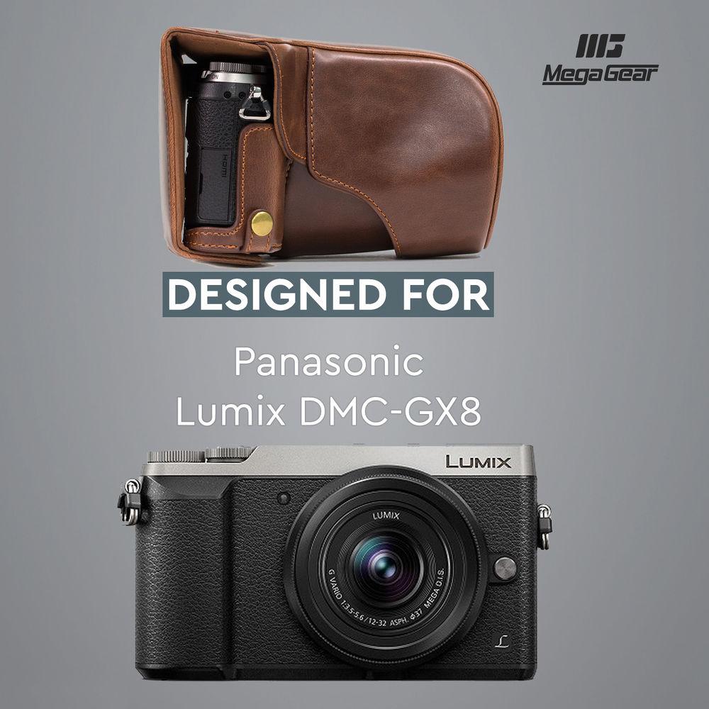 MegaGear MG997 Ever Ready Leather Case with Bottom Opening for LUMIX GX85 14-140mm