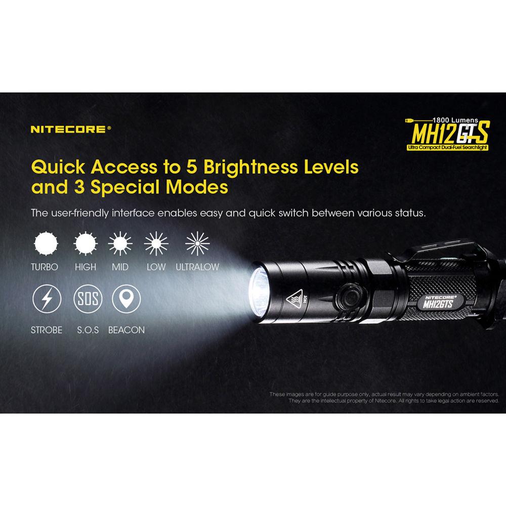 Nitecore MH12GTS Multitask Hybrid Series Rechargeable LED Flashlight