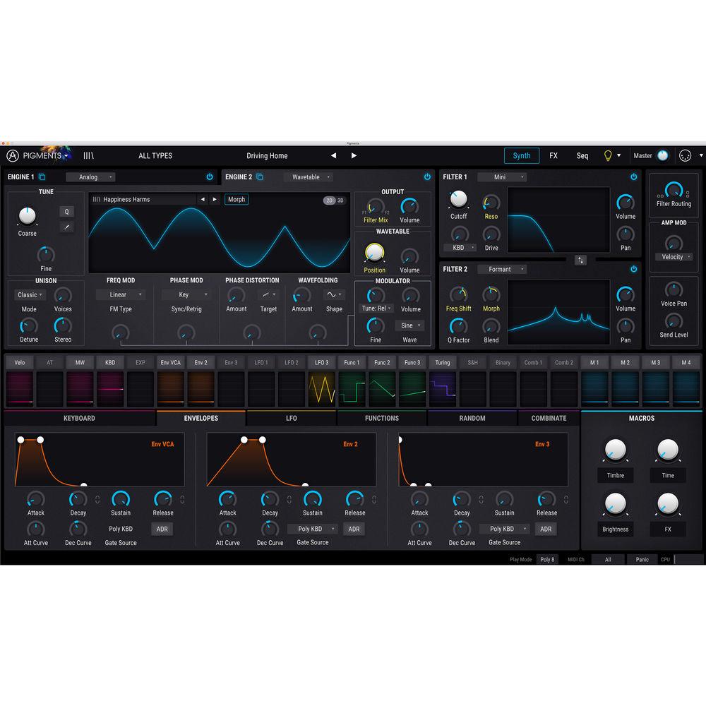 Arturia Pigments - Polychrome Software Synthesizer