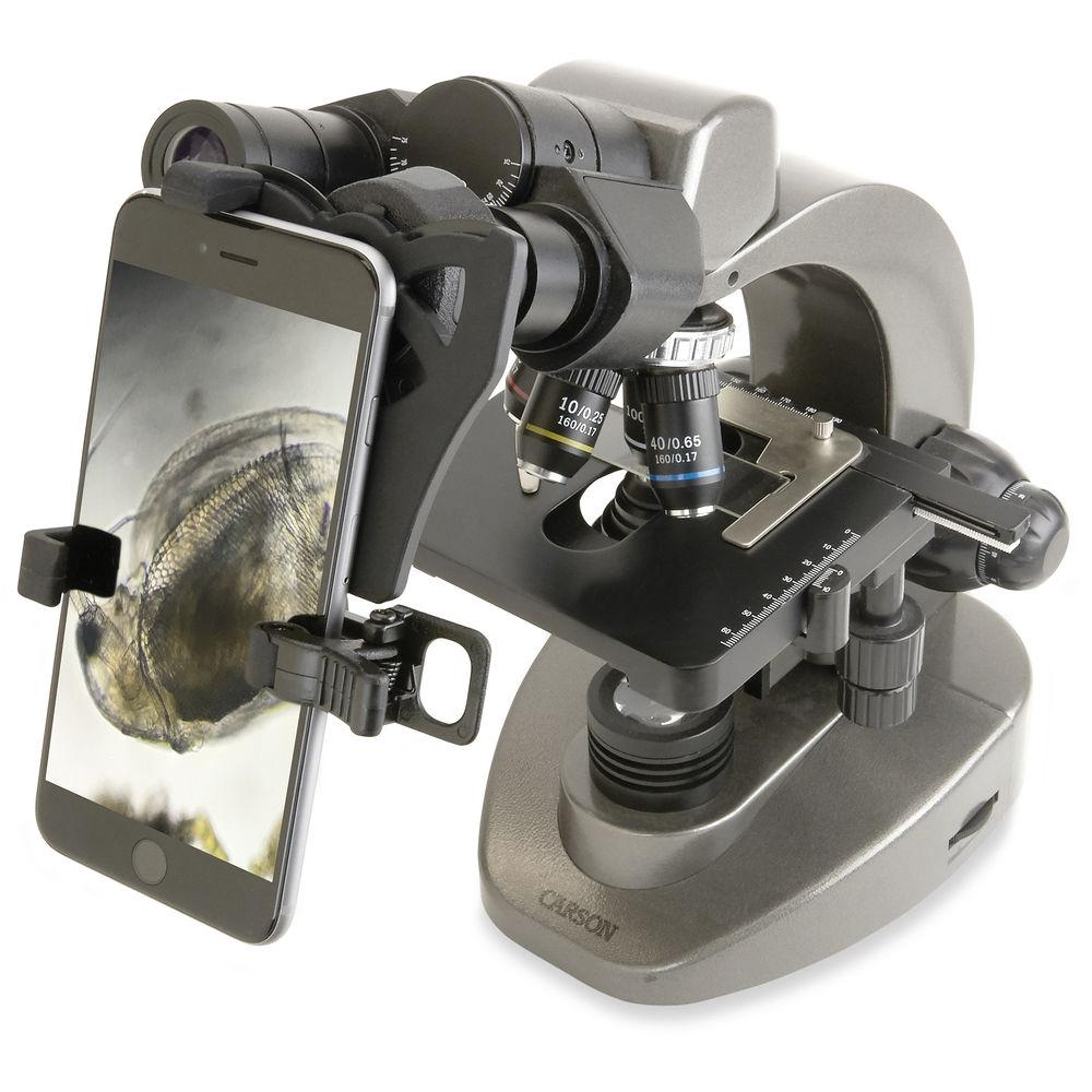 Carson MS-160 Binocular Biological Microscope & Universal Adapter for Smartphones Kit