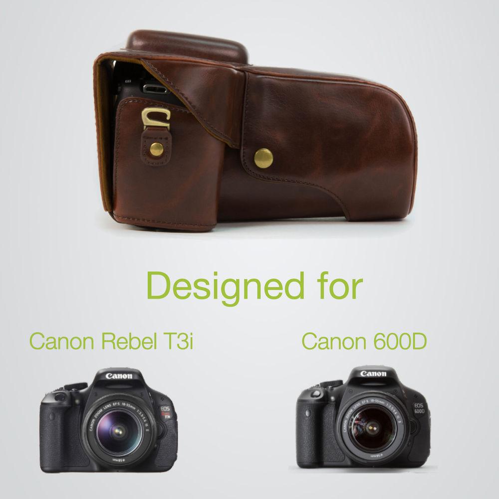 MegaGear Ever Ready PU Leather Case for Canon EOS Rebel T3, T2i, T2, 500D, 1000D with 18-55mm Lens