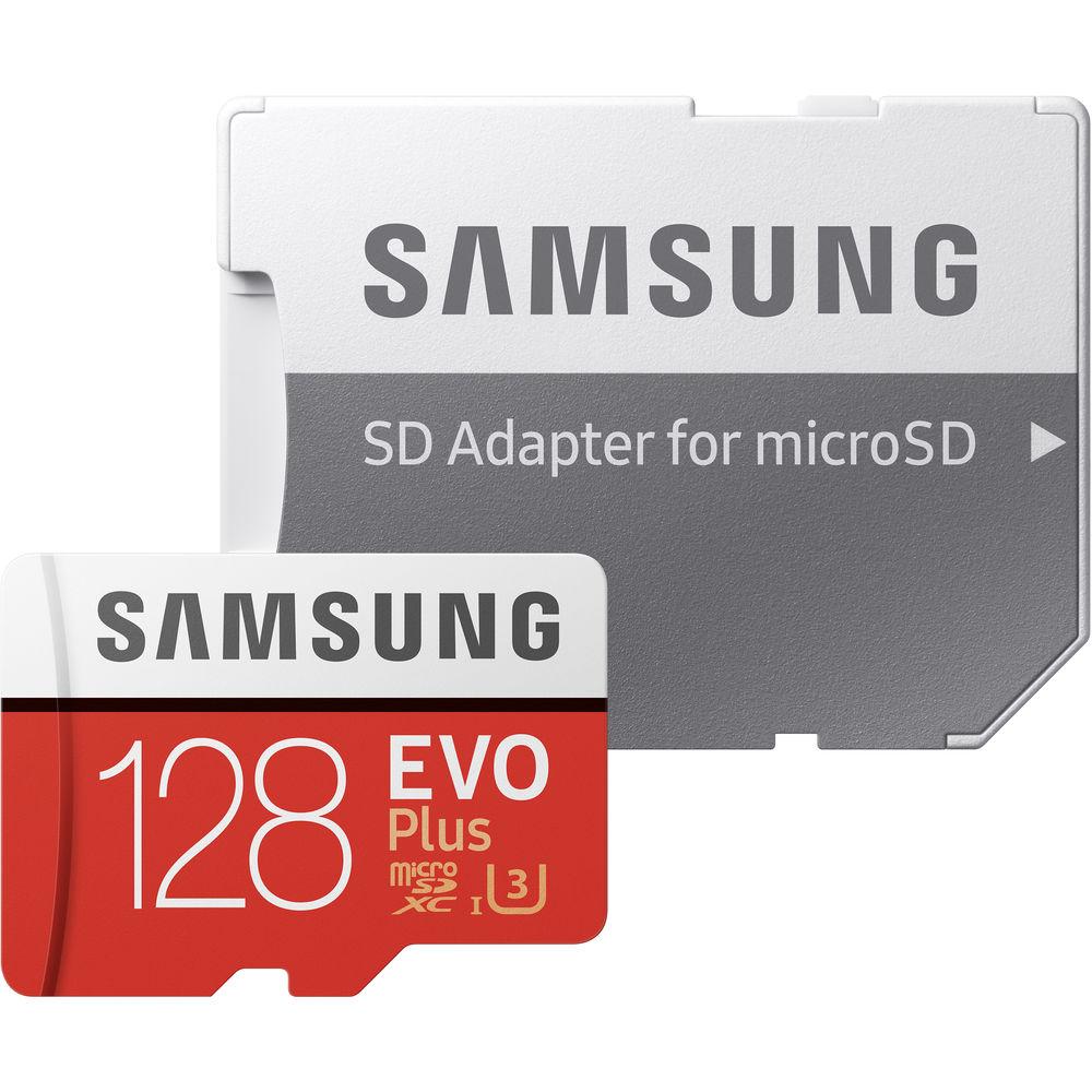 Samsung 128GB EVO Plus UHS-I microSDXC Memory Card with SD Adapter