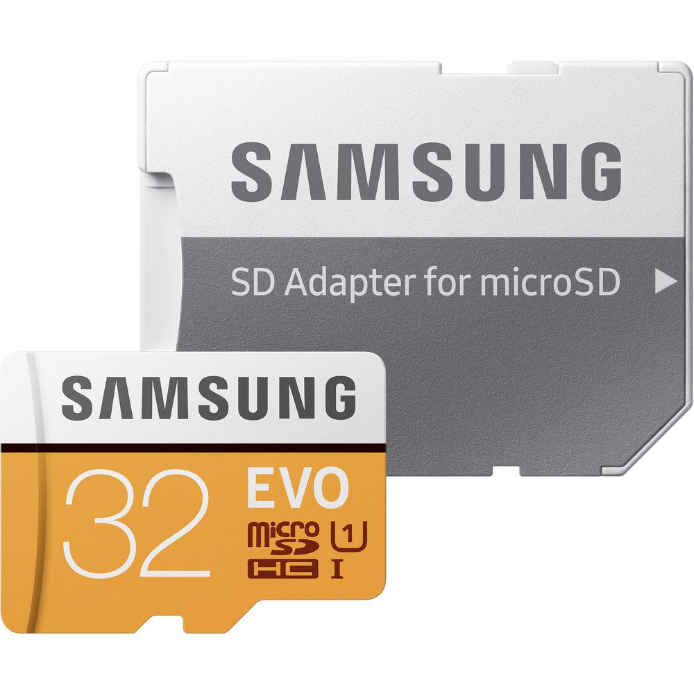 Samsung 32GB EVO UHS-I microSDHC Memory Card with SD Adapter