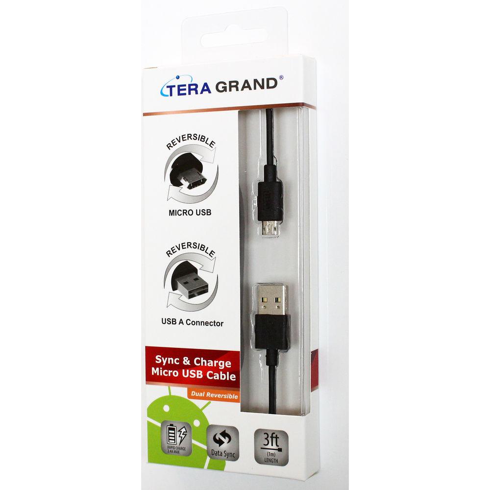 Tera Grand Reversible USB 2.0 Type-A to Reversible Micro USB Sync and Charging Cable