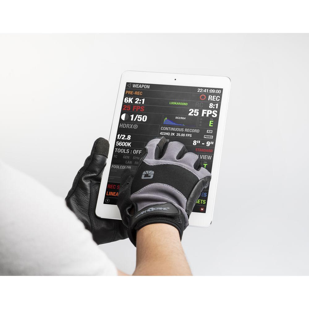 Bright Tangerine ExoSkin Leather Armour Gloves