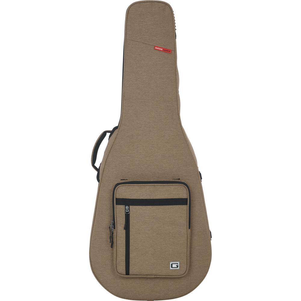 Gator Cases Rigid EPS Transit Series Lightweight Case for 12-String Dreadnought Guitars In Tan with Beige Inter