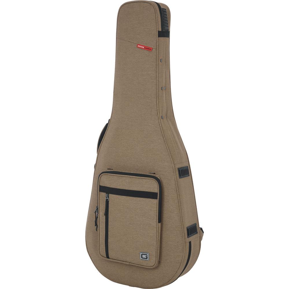 Gator Cases Rigid EPS Transit Series Lightweight Case for 12-String Dreadnought Guitars In Tan with Beige Inter