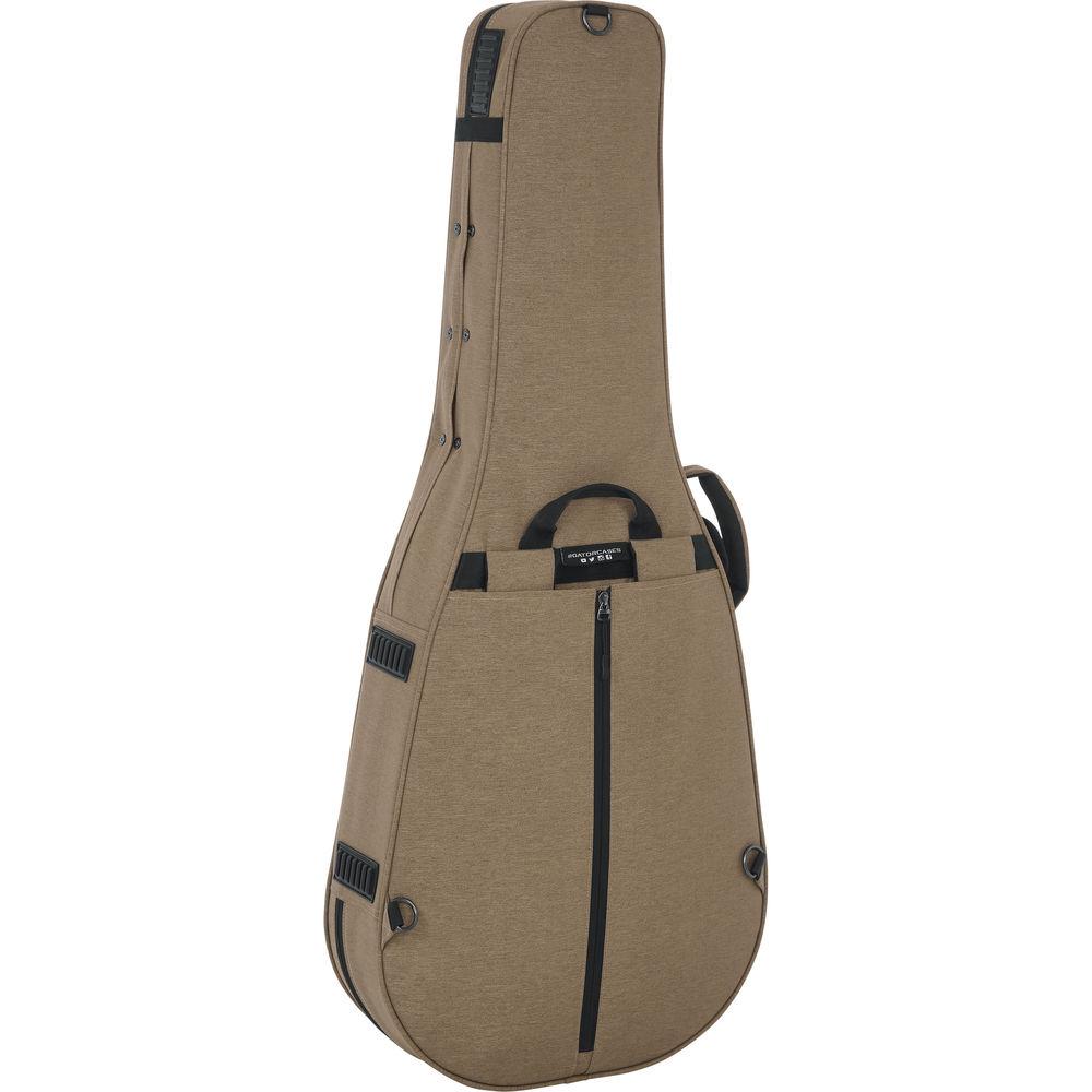 Gator Cases Rigid EPS Transit Series Lightweight Case for 12-String Dreadnought Guitars In Tan with Beige Inter
