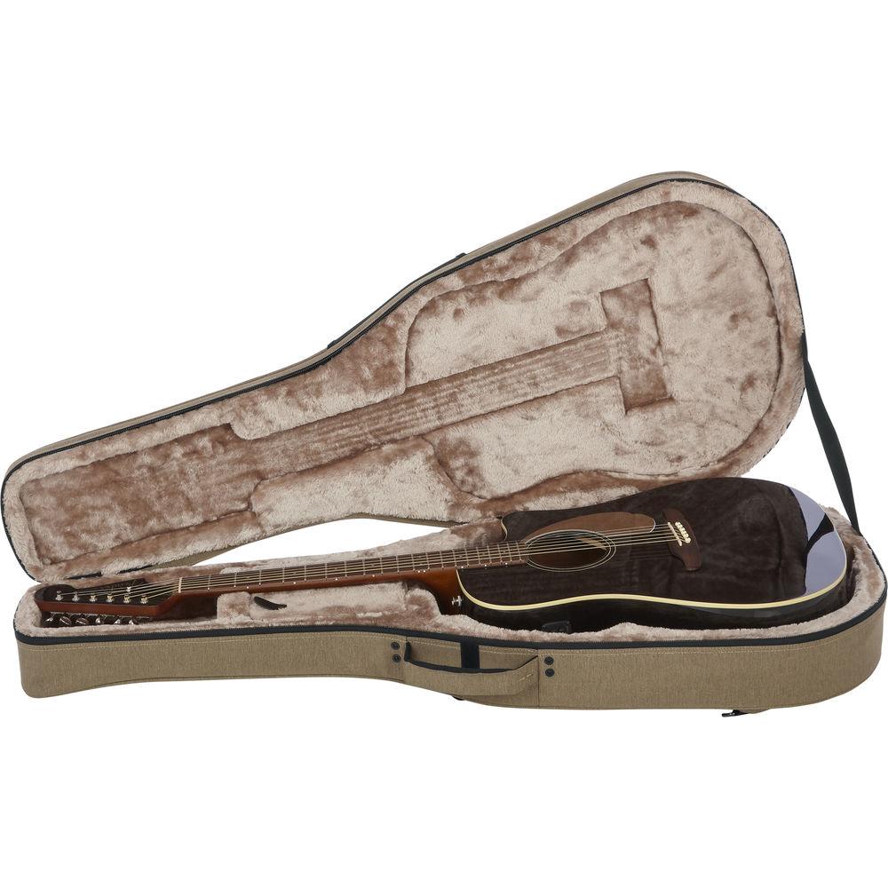 Gator Cases Rigid EPS Transit Series Lightweight Case for 12-String Dreadnought Guitars In Tan with Beige Inter