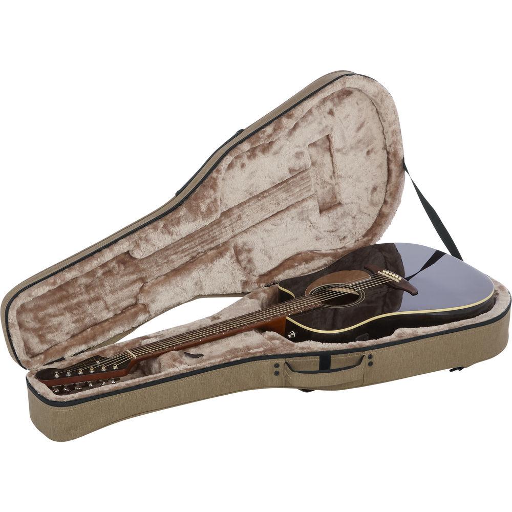 Gator Cases Rigid EPS Transit Series Lightweight Case for 12-String Dreadnought Guitars In Tan with Beige Inter
