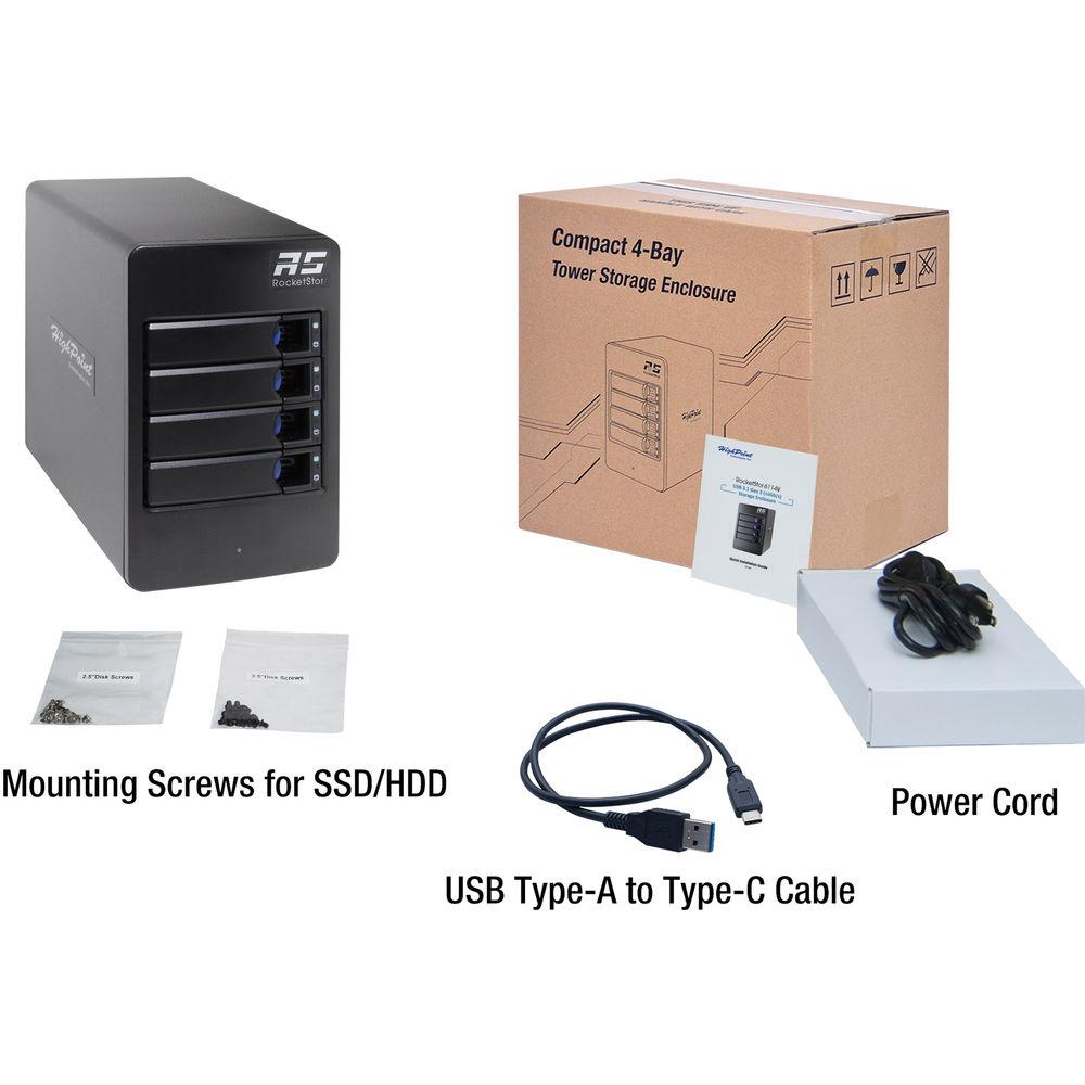 HighPoint RocketStor 6114V 4-Bay USB 3.1 RAID Enclosure