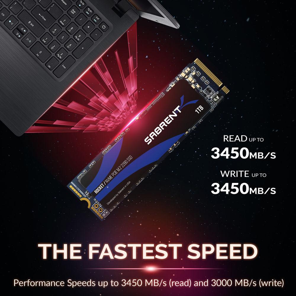 Sabrent 1TB ROCKET NVMe PCIe M.2 2280 Internal High Performance SSD