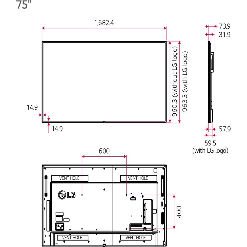 LG 75UH5E 75" Ultra HD 4K Display