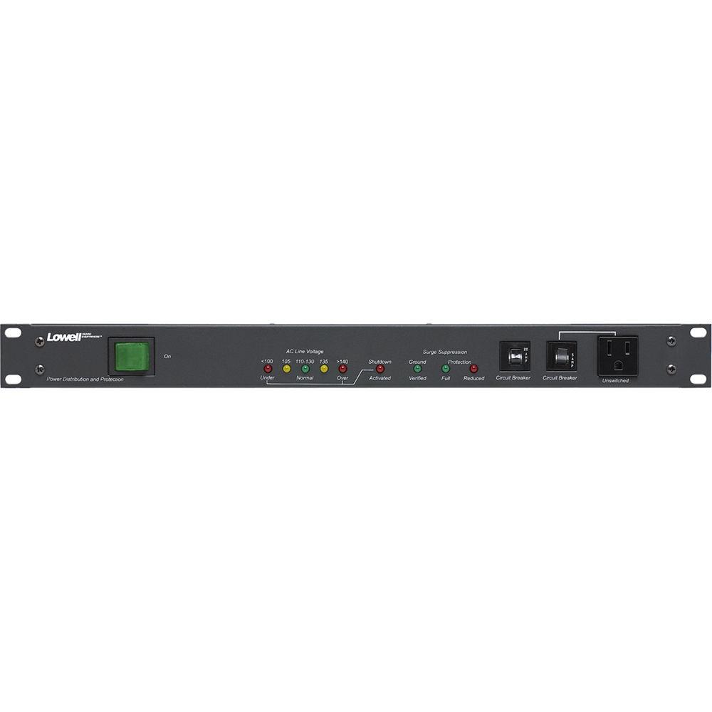 Lowell Manufacturing Power Panel-15A, 5-Switched 4-Unswitched Outlets, 1U, Surge Suppression, O U