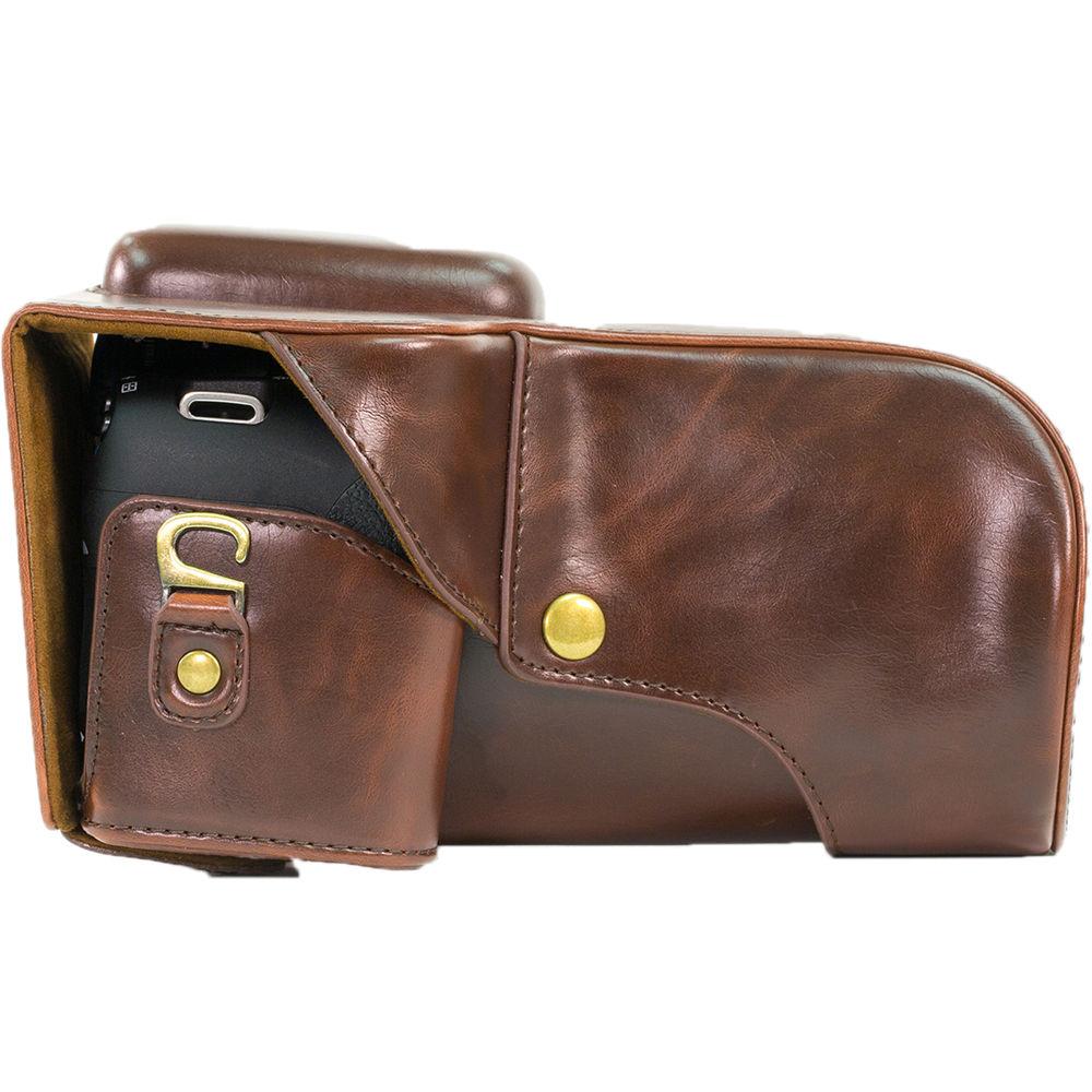 MegaGear Ever Ready PU Leather Camera Case with Strap for Canon EOS T6i, T6s, 800D