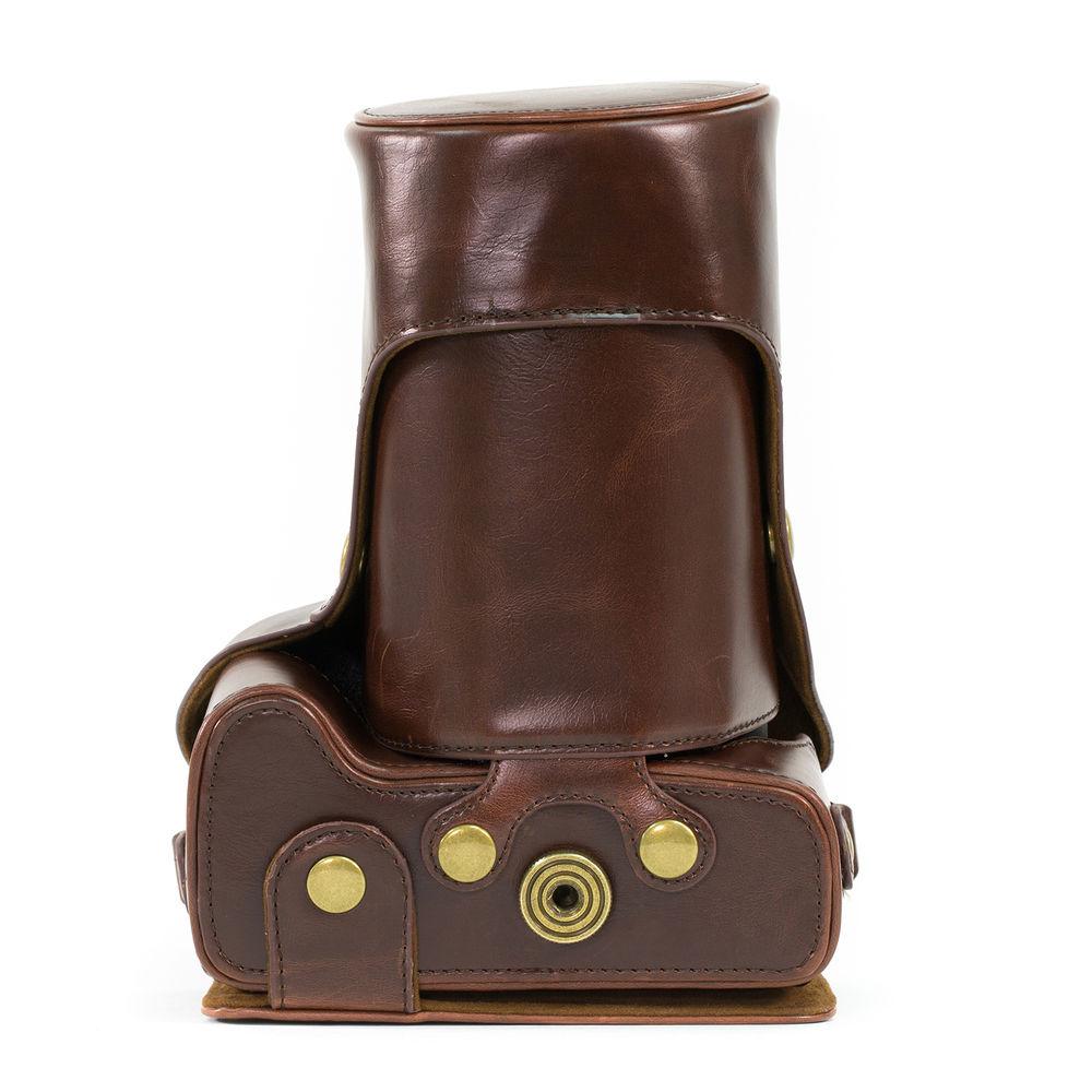 MegaGear Ever Ready PU Leather Camera Case with Strap for Canon EOS T6i, T6s, 800D