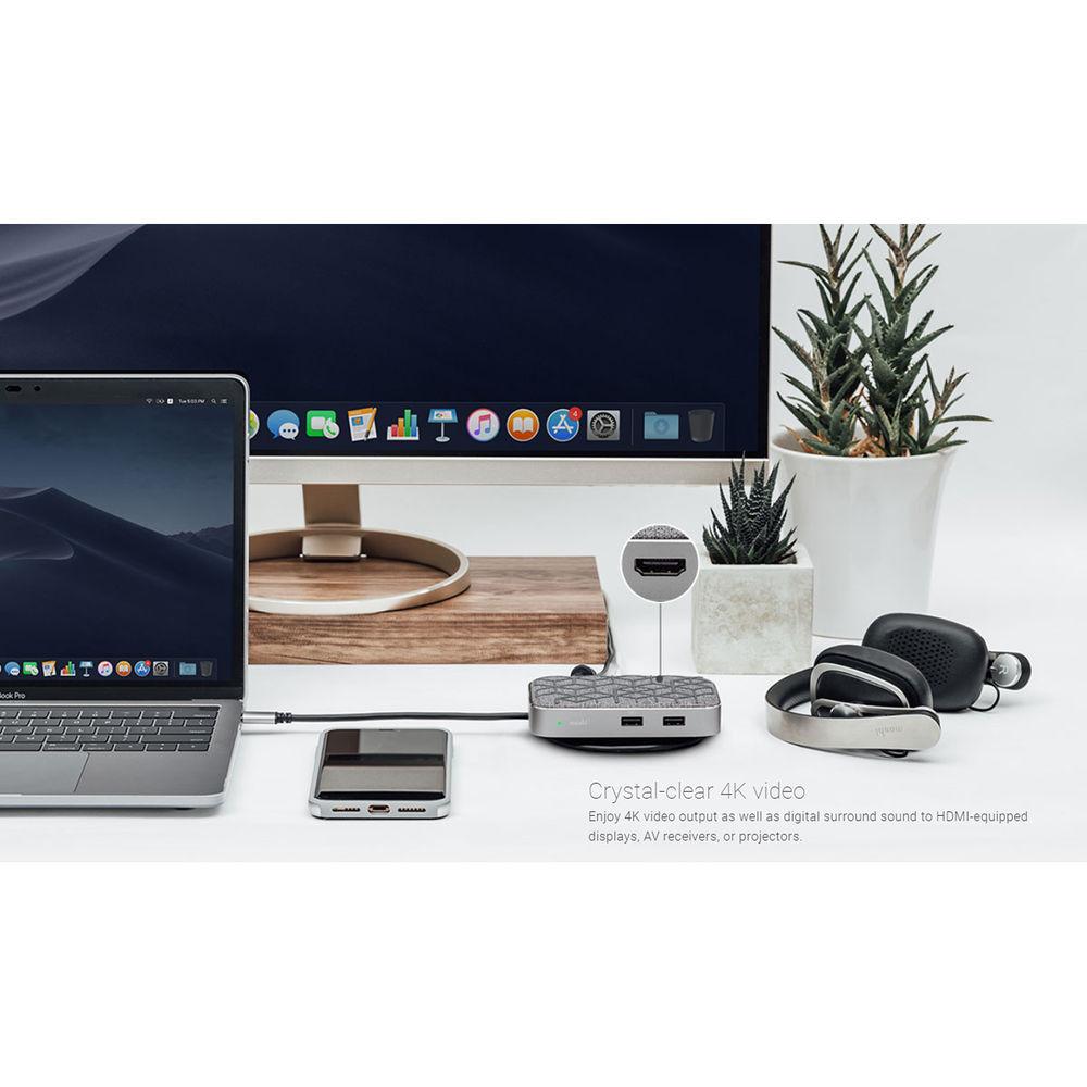 Moshi Symbus Q USB Type-C Docking Station with Qi Charging Pad