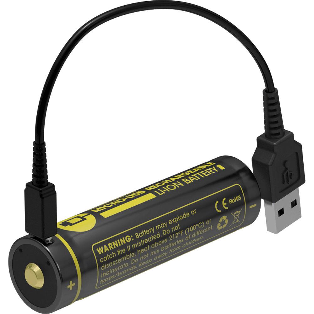 Nitecore 18650 Rechargeable Li-Ion Battery with Micro-USB