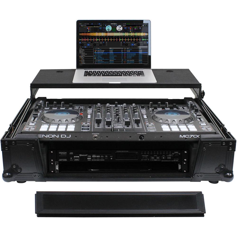 Odyssey Innovative Designs Black Label Glide Case with Wheels for Roland DJ-808 Denon MC7000 DJ Controller