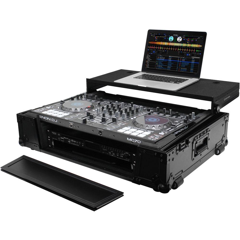 Odyssey Innovative Designs Black Label Glide Case with Wheels for Roland DJ-808 Denon MC7000 DJ Controller