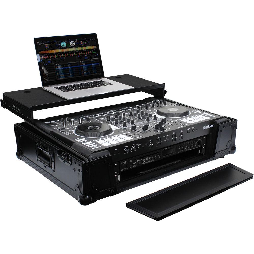 Odyssey Innovative Designs Black Label Glide Case with Wheels for Roland DJ-808 Denon MC7000 DJ Controller