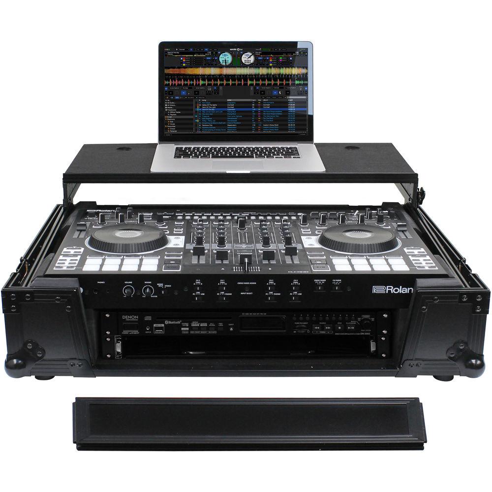 Odyssey Innovative Designs Black Label Glide Case with Wheels for Roland DJ-808 Denon MC7000 DJ Controller