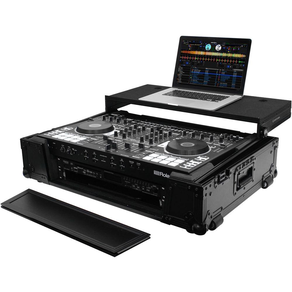 Odyssey Innovative Designs Black Label Glide Case with Wheels for Roland DJ-808 Denon MC7000 DJ Controller