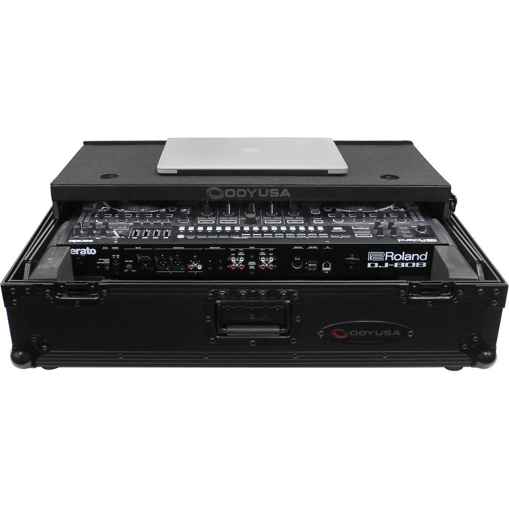 Odyssey Innovative Designs Black Label Glide Case with Wheels for Roland DJ-808 Denon MC7000 DJ Controller